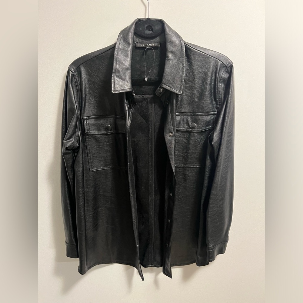 Dynamite leather shirt jacket. Size medium. Never worn